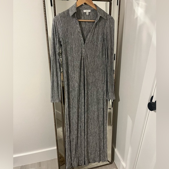 Topshop Plisse Collard Midi Column Dress - Picture 4 of 7